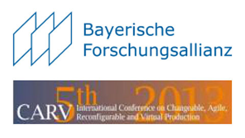 Logo der Bayerische Forschungsallianz und des Kongresses International Conference on Changeable, Agile, Reconfigurable and Virtual Production