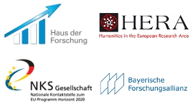 Logo Haus der Forschung, Hera, NKS Gesellschaft und Bayerische Forschungsallianz